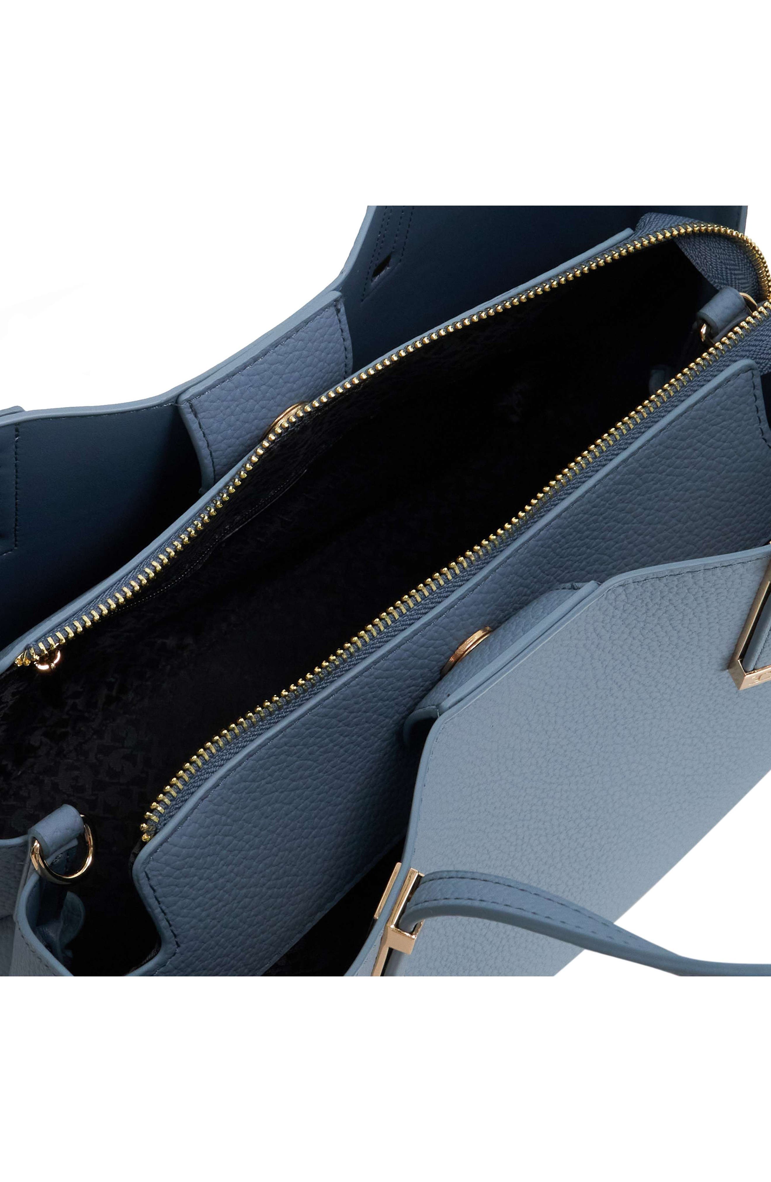 Dorrie Faux Leather Tote, Alternate, color, BLUE