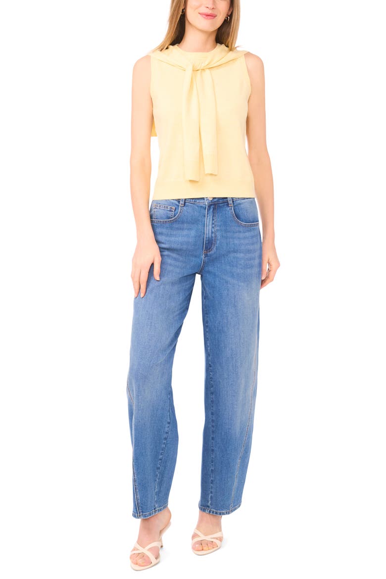 Tie Neck Sleeveless Sweater, Alternate, color, SOFT YELLOW