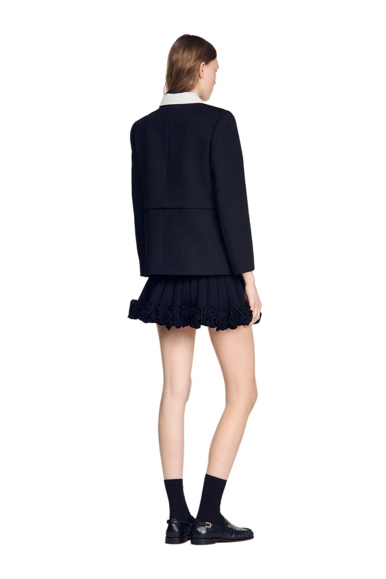 Jacket with contrast collar, Alternate, color, Black