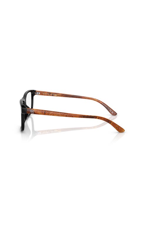 Ralph Lauren 54mm Rectangle Optical Glasses In Black