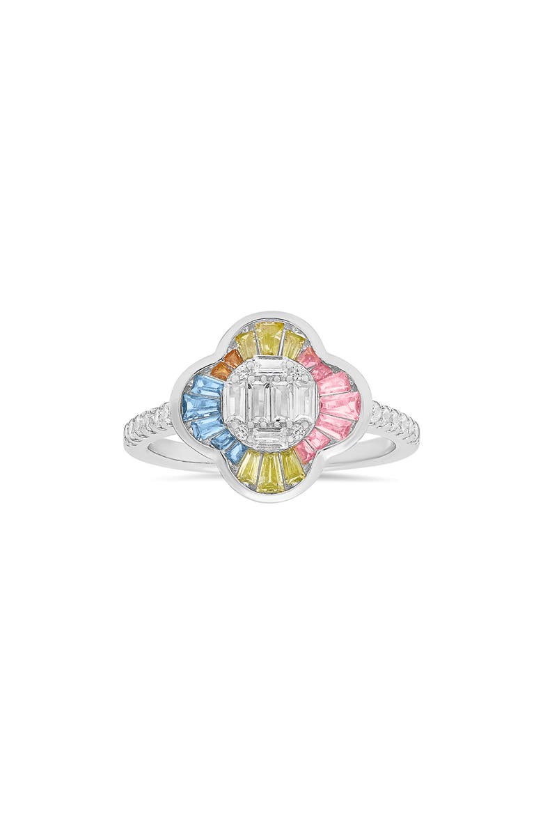 Pastel Clover Ring, Main, color, SILVER