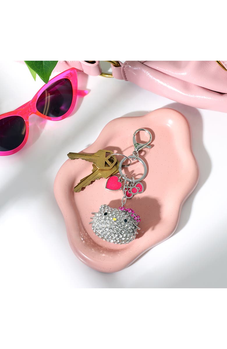 Hello Kitty Crystal Cluster Pavé Bag Charm Keychain, Alternate, color, Clear Crystal, Pink