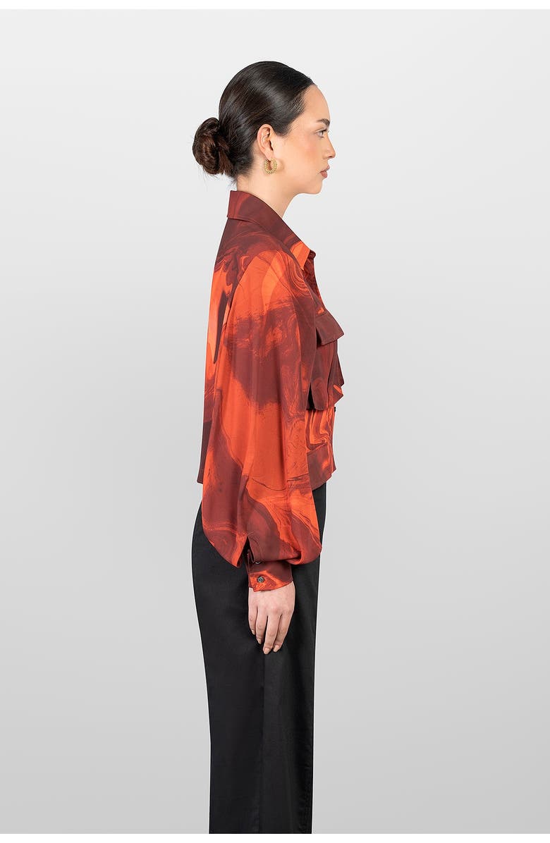 LAURA APARICIO Short Sahariana Blouse, Alternate, color, Orange