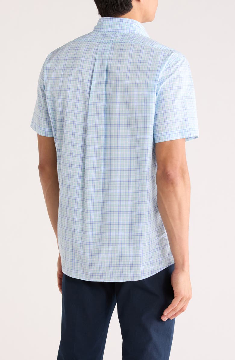 Brooks Brothers Short Sleeve Woven Shirt, Alternate, color, Turquoise/ Aqua