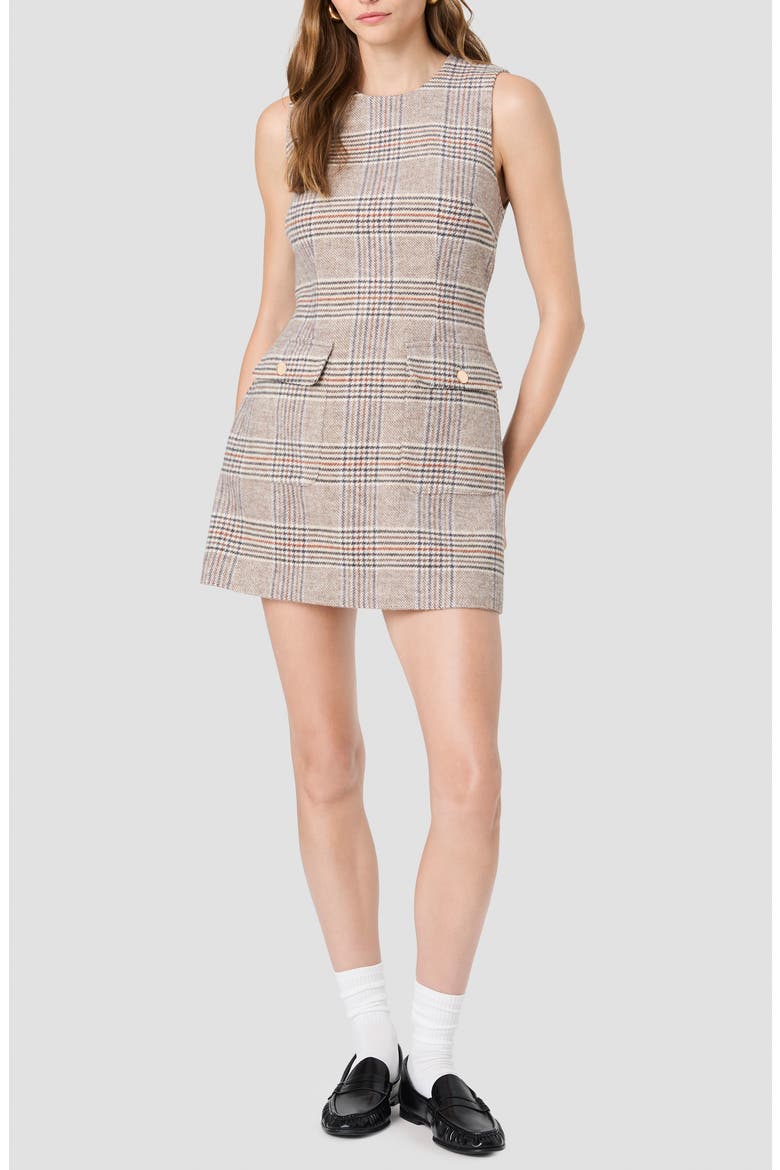Sutton Plaid Minidress, Main, color, ASH GRAY MULTI
