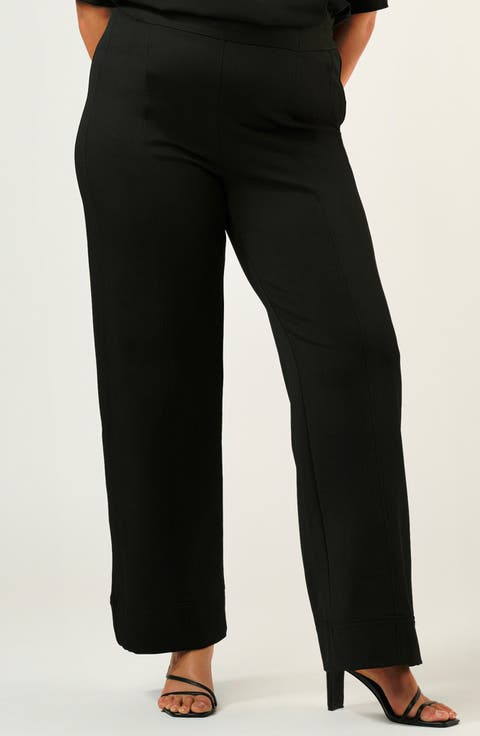 Jolene High Waist Straight Leg Pants (Plus)