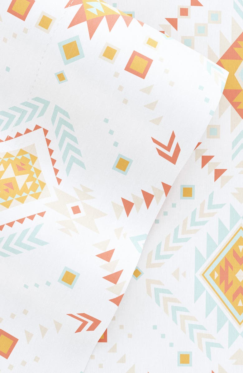 HOMESPUN Ultra Soft Geometric Dreams 4-Piece Bed Sheet Set, Alternate, color, Coral