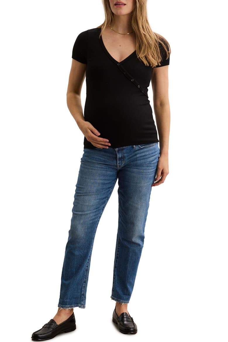 The Softest Rib Nursing Tee, Alternate, color, Black