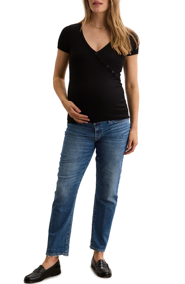 HATCH Collection The Softest Rib Nursing Tee, Alternate, color, Black