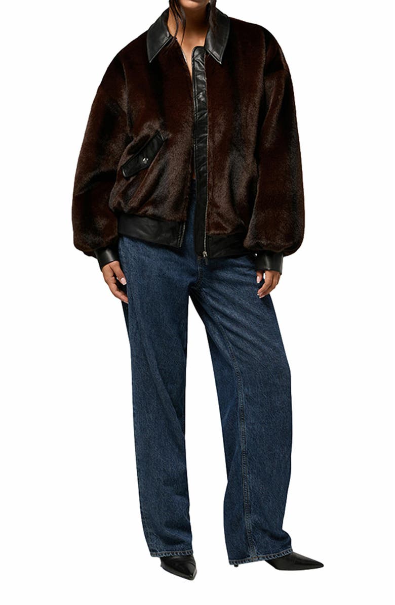 WeWoreWhat Faux Fur Bomber Jacket, Alternate, color,