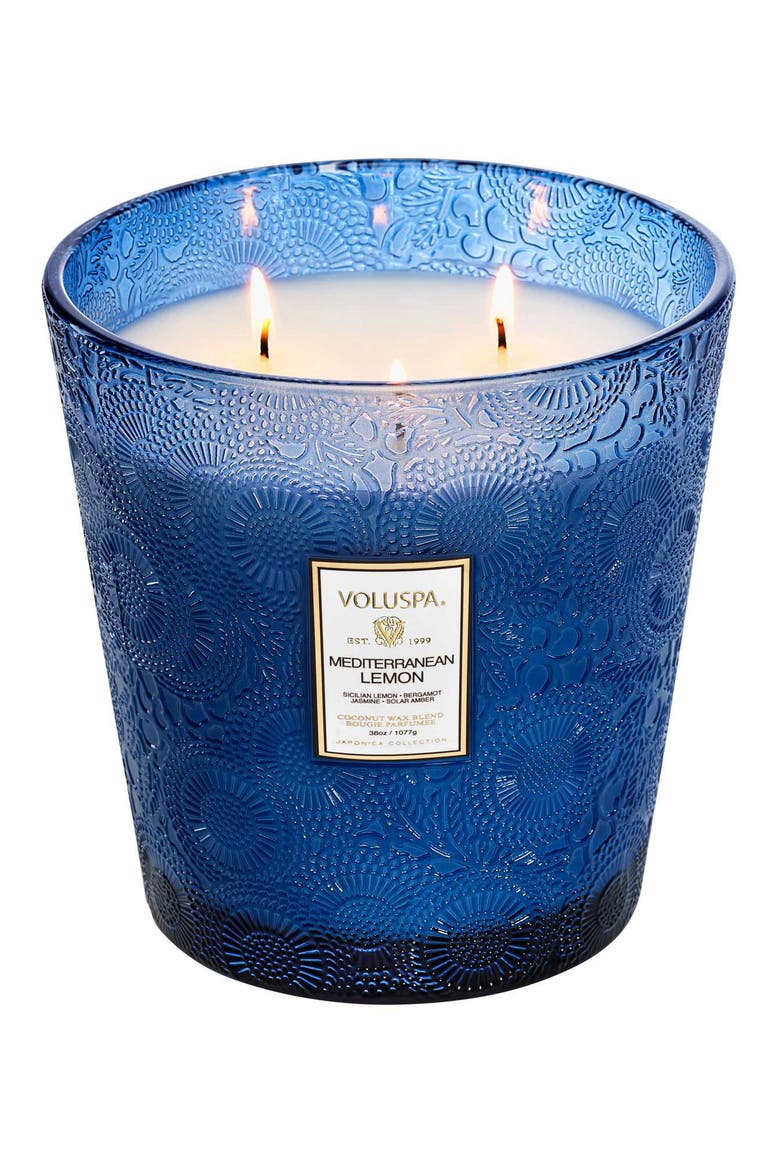 Mediterranean Lemon Three-Wick Hearth Candle, Main, color, MEDITERRANEAN LEMON