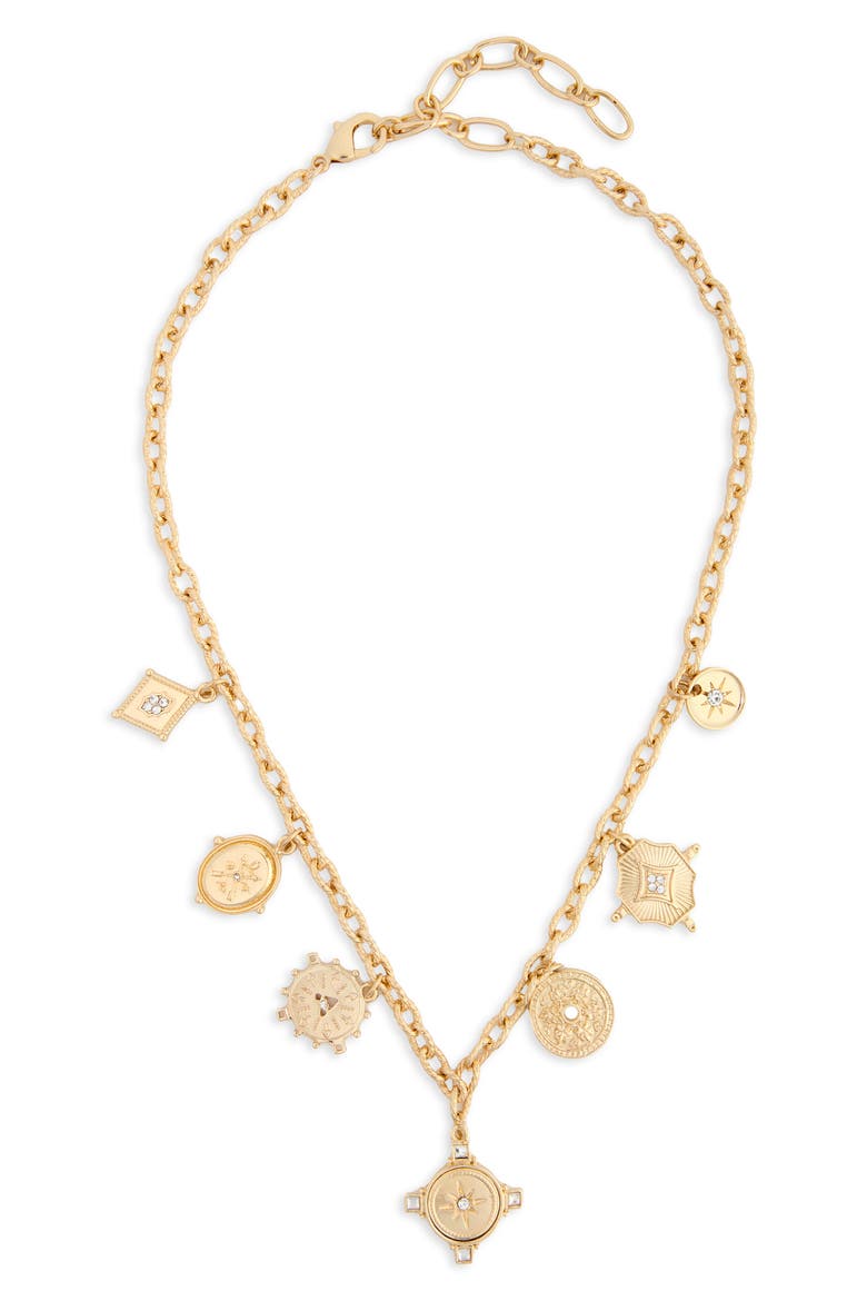 Shaker Charm Necklace, Main, color, GOLD