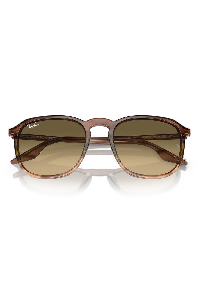 Ray-Ban 55mm Gradient Square Sunglasses, Alternate, color, Brown
