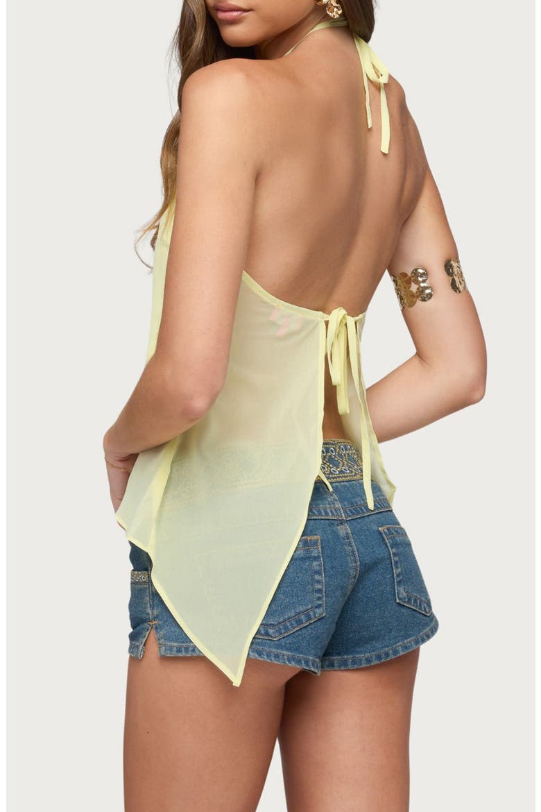 Split Open Back Chiffon Halter Top, Alternate, color, LIGHT-YELLOW