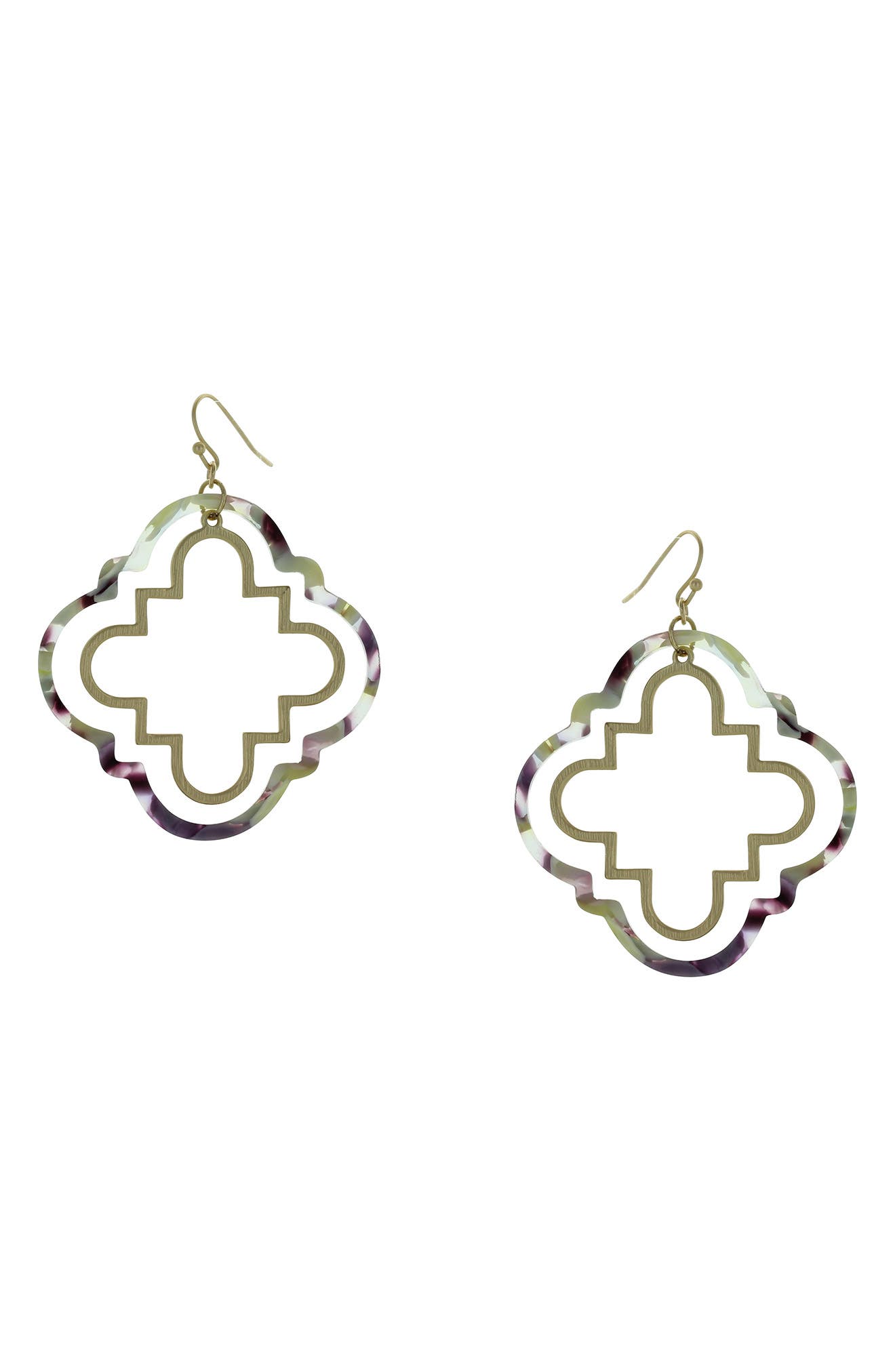 OLIVIA WELLES Aria Geometric Quatrefoil Drop Earrings