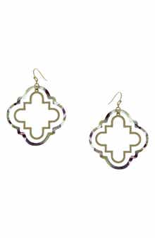 OLIVIA WELLES Aria Geometric Quatrefoil Drop Earrings