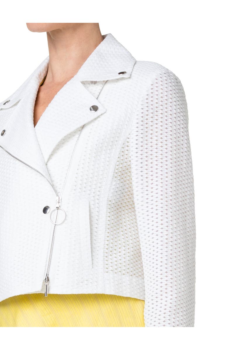 Akris punto Cotton Blend Mesh Moto Jacket, Alternate, color, 