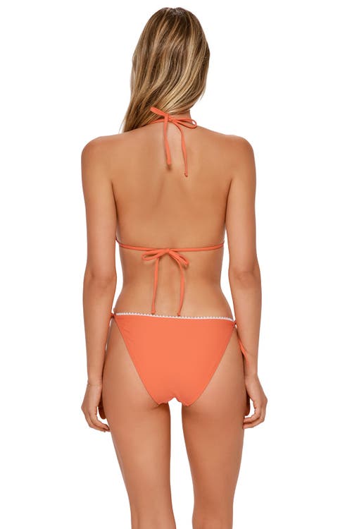 Swim Systems Pom Pom Triangle Bikini Swimsuit Top In Orange