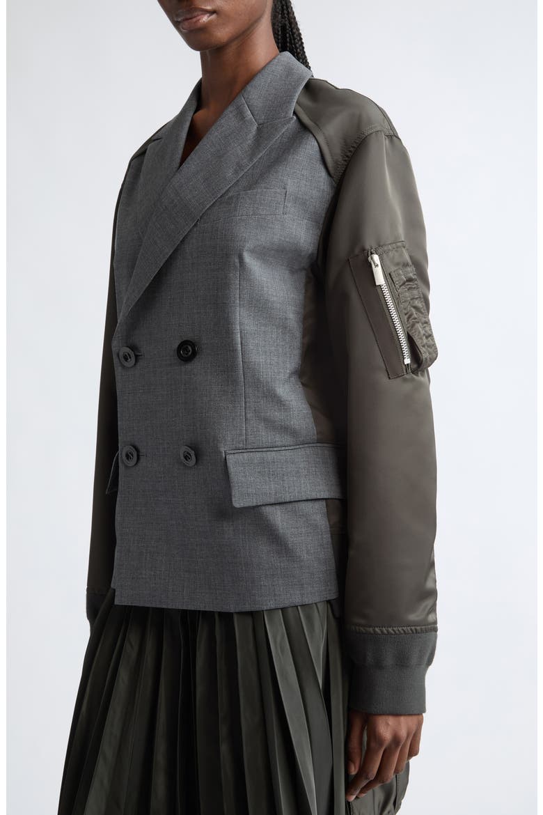 Mixed Media Jacket, Alternate, color, GRAY/ DARK KHAKI