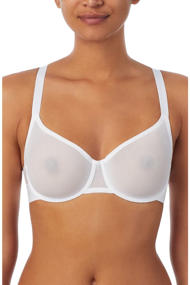 Sheer Mesh Unlined Bra, Main, color, WHITE