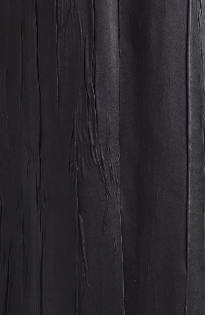 Brandon Maxwell The Keke Deep V-Neck Satin Maxi Dress, Alternate, color, Black