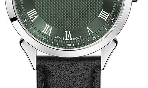 Alfred Sung Swiss Heritage Leather Strap Watch, 42mm