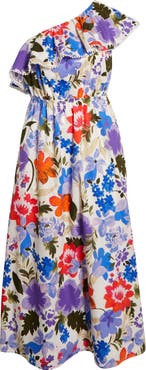 SUGARLIPS Amania Floral Suraya One-Shoulder Cotton Maxi Dress