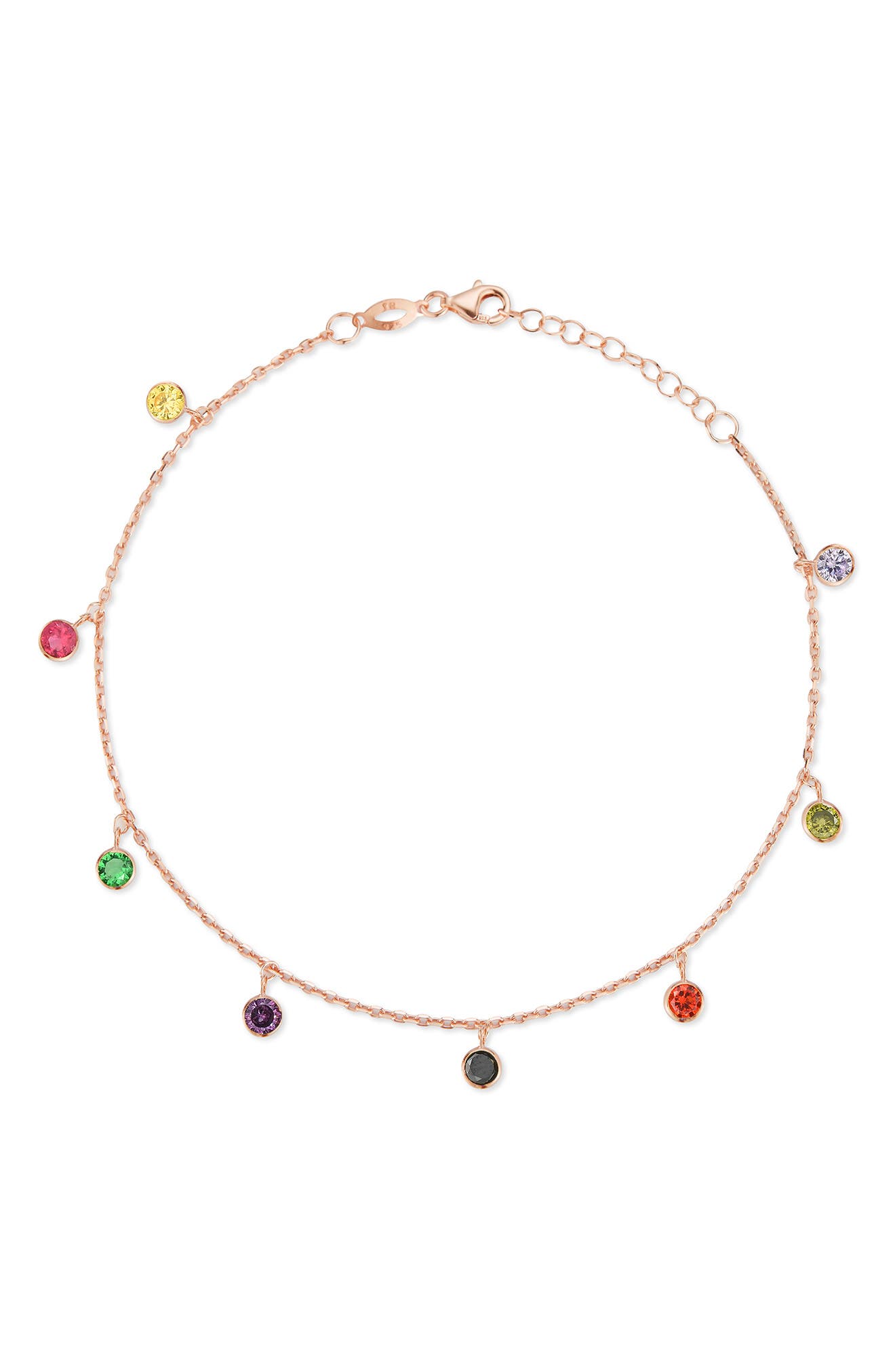 Cubic Zirconia Charm Anklet