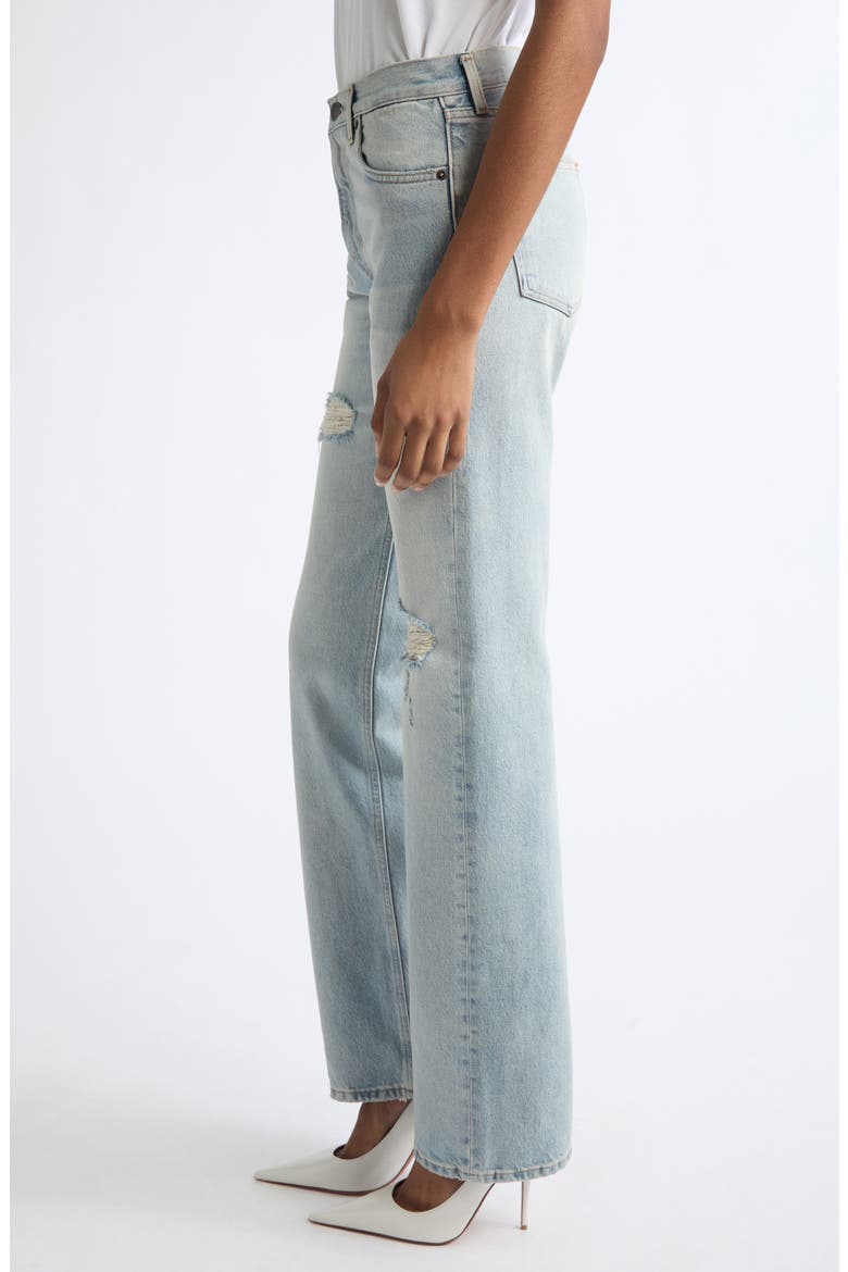 Star Ripped High Waist Wide Leg Jeans, Alternate, color, MARFA BLUE