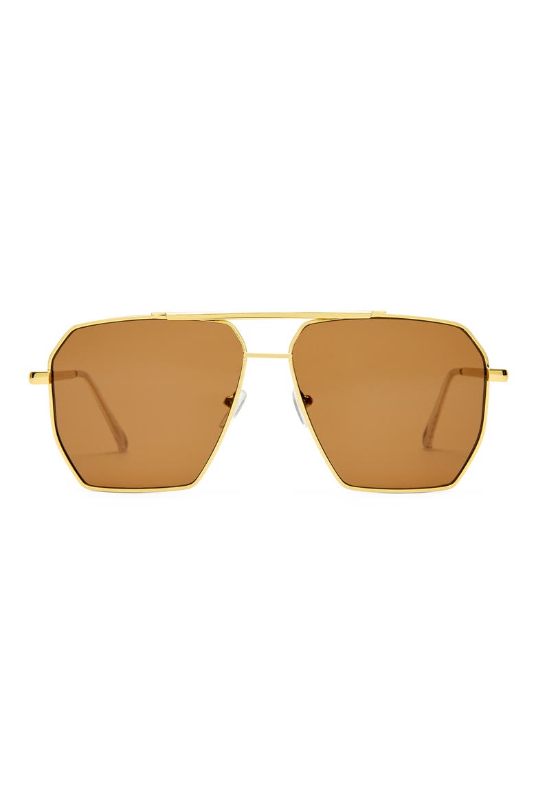 Asteroide 60mm Square Sunglasses, Main, color, BRIGHT GOLD