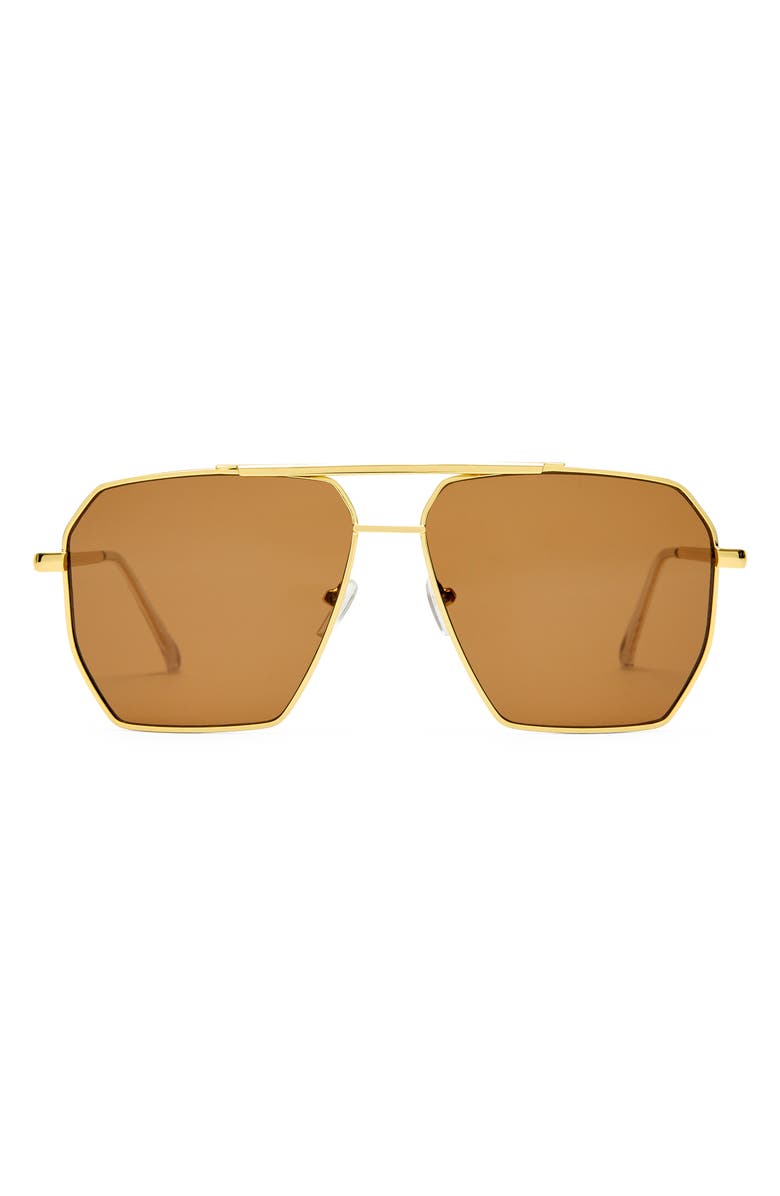 AIRE Asteroide 60mm Square Sunglasses, Main, color, Bright Gold