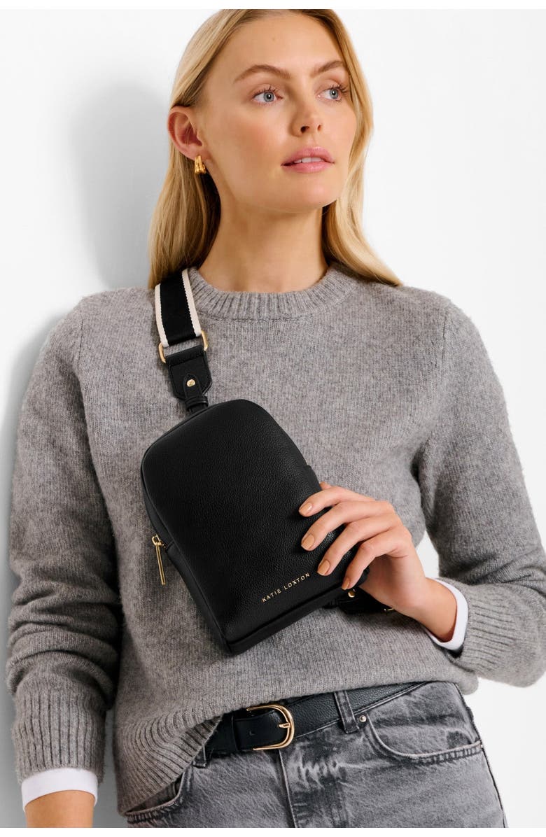 Katie Loxton Kaite Sling Bag, Alternate, color, Black Canvass Strap