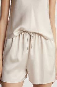 MANGO Stretch Silk Pajama Shorts