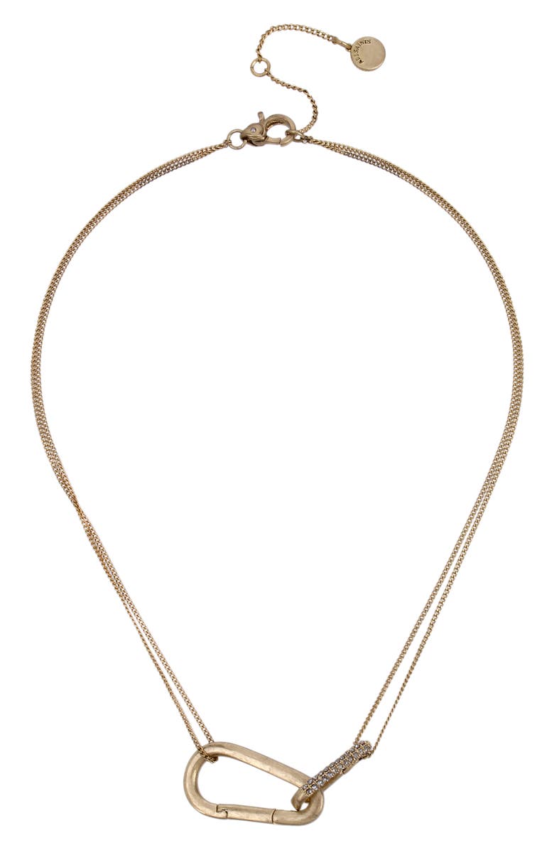 AllSaints Carabiner Pendant Necklace, Main, color,