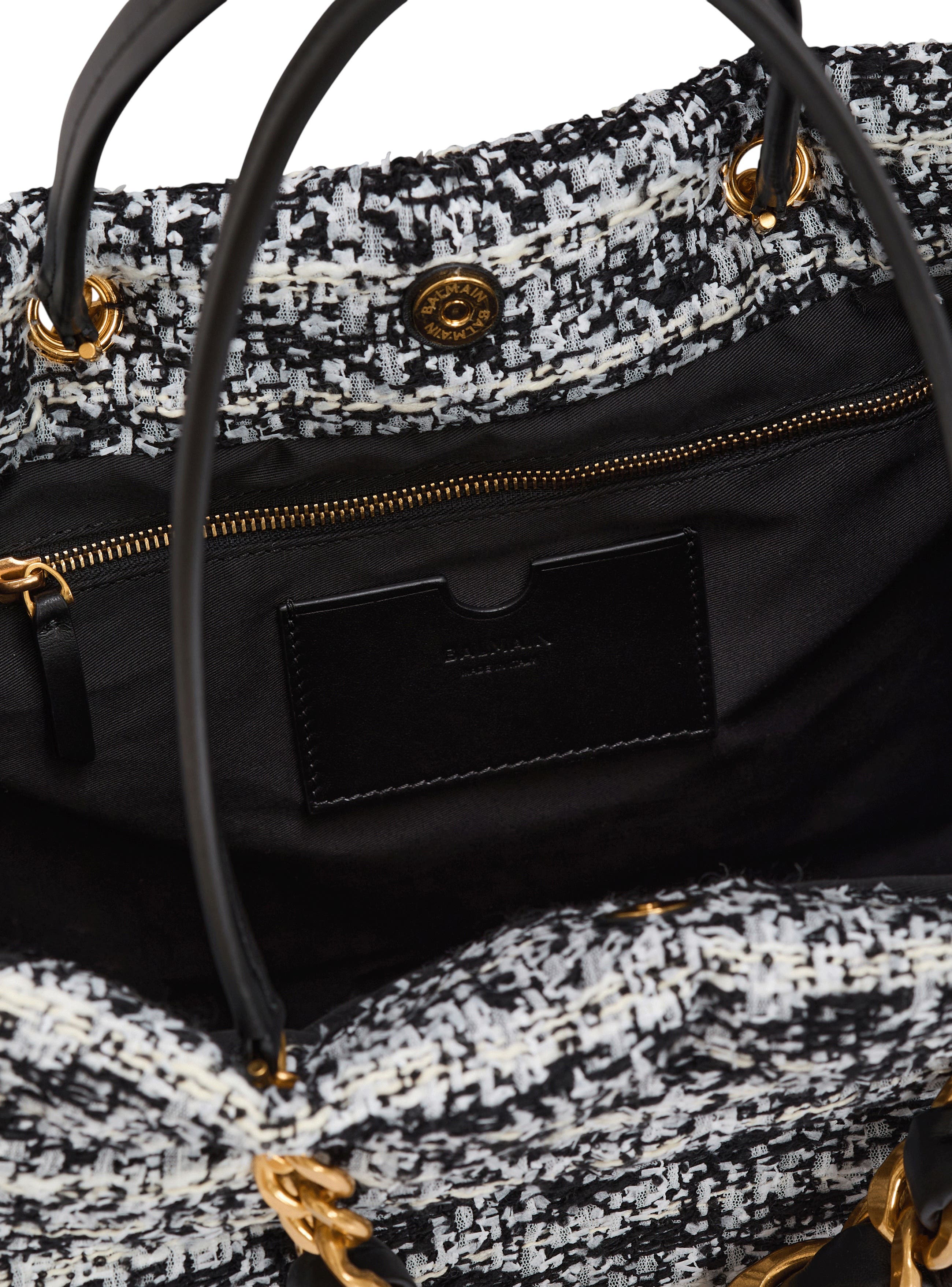 1945 Soft tweed tote bag, Alternate, color, black