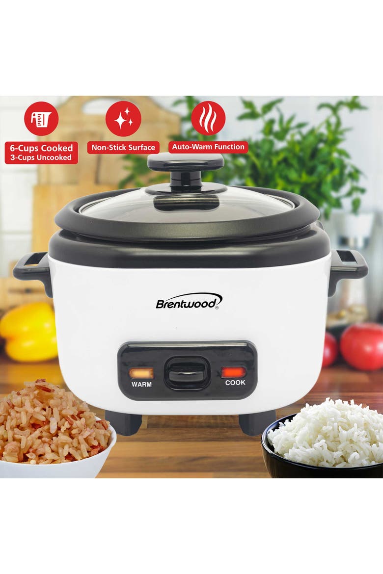 6-Cups Cooked Rice Cooker, Alternate, color, White