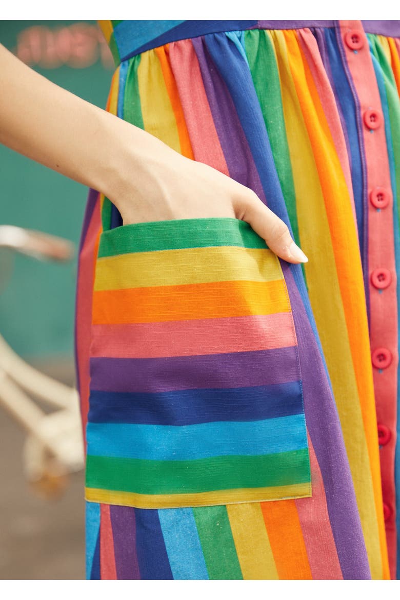 More Is More Rainbow Stripe Dress, Alternate, color, Pure Joy