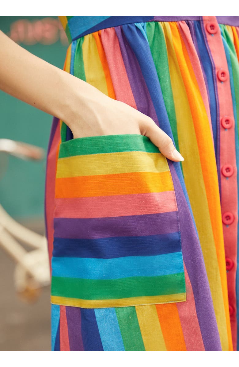 ModCloth More Is More Rainbow Stripe Dress, Alternate, color, Pure Joy