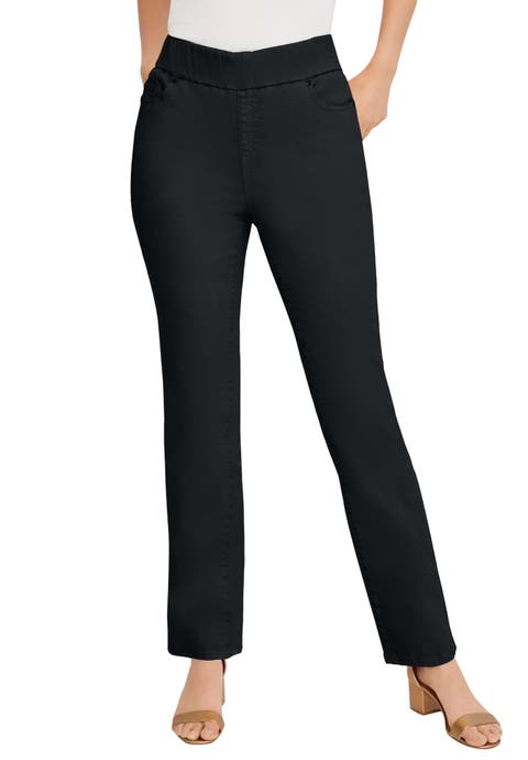 Comfort Waist Stretch Denim Straight Leg Jean (Plus)