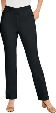 Jessica London Comfort Waist Stretch Denim Straight-Leg Jean