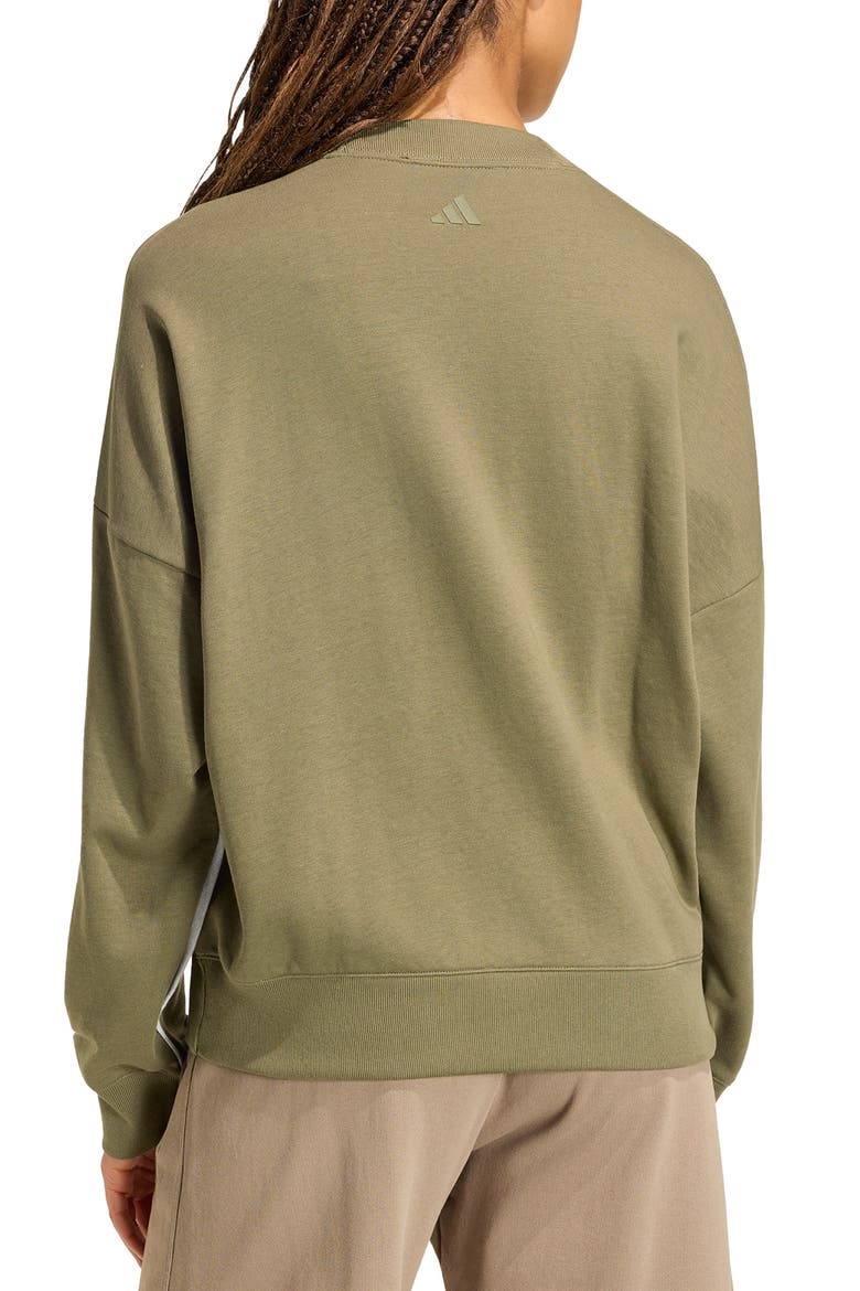 Logo Crewneck Sweatshirt, Alternate, color, OLIVE STRATA/LGH SOLID GREY