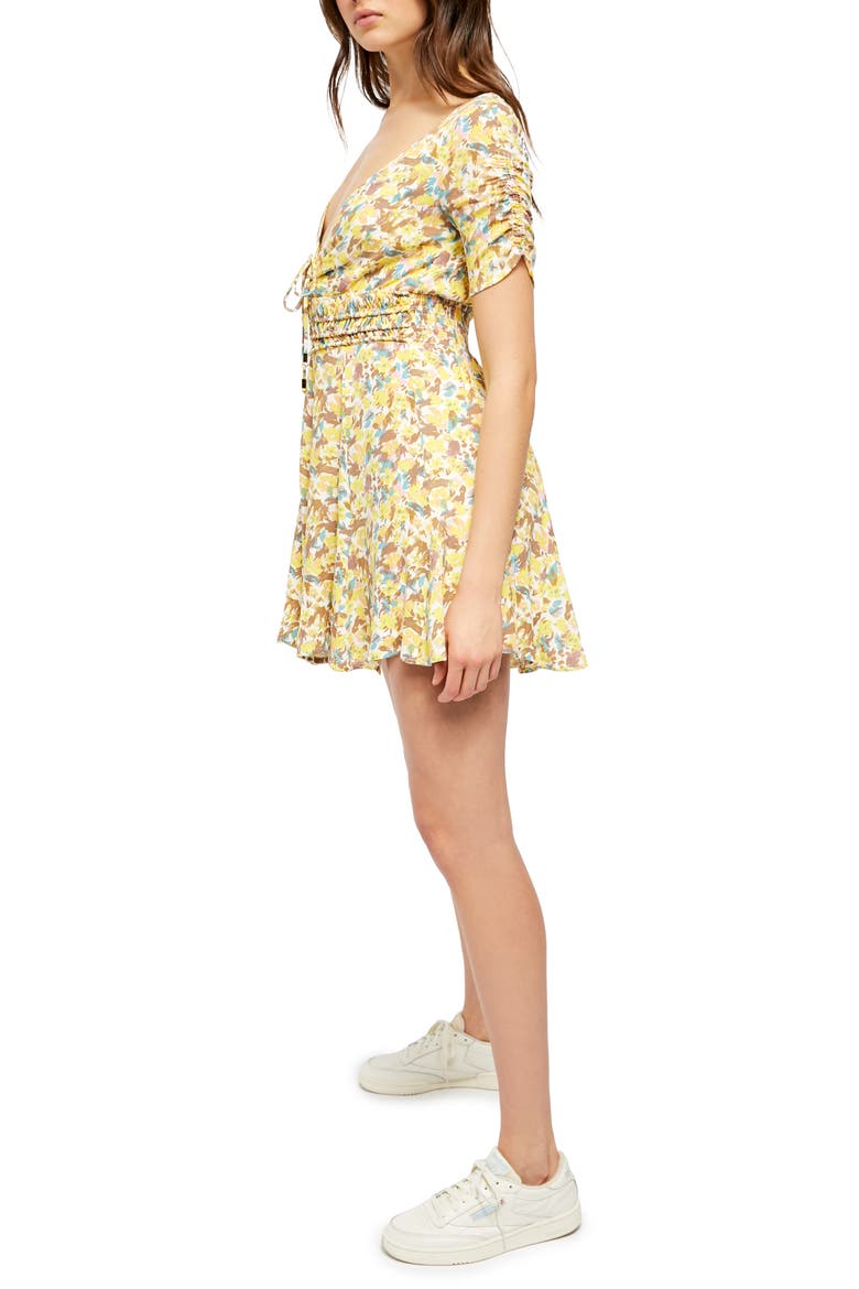 Forget Me Not Floral Minidress, Alternate, color, LILY COMBO