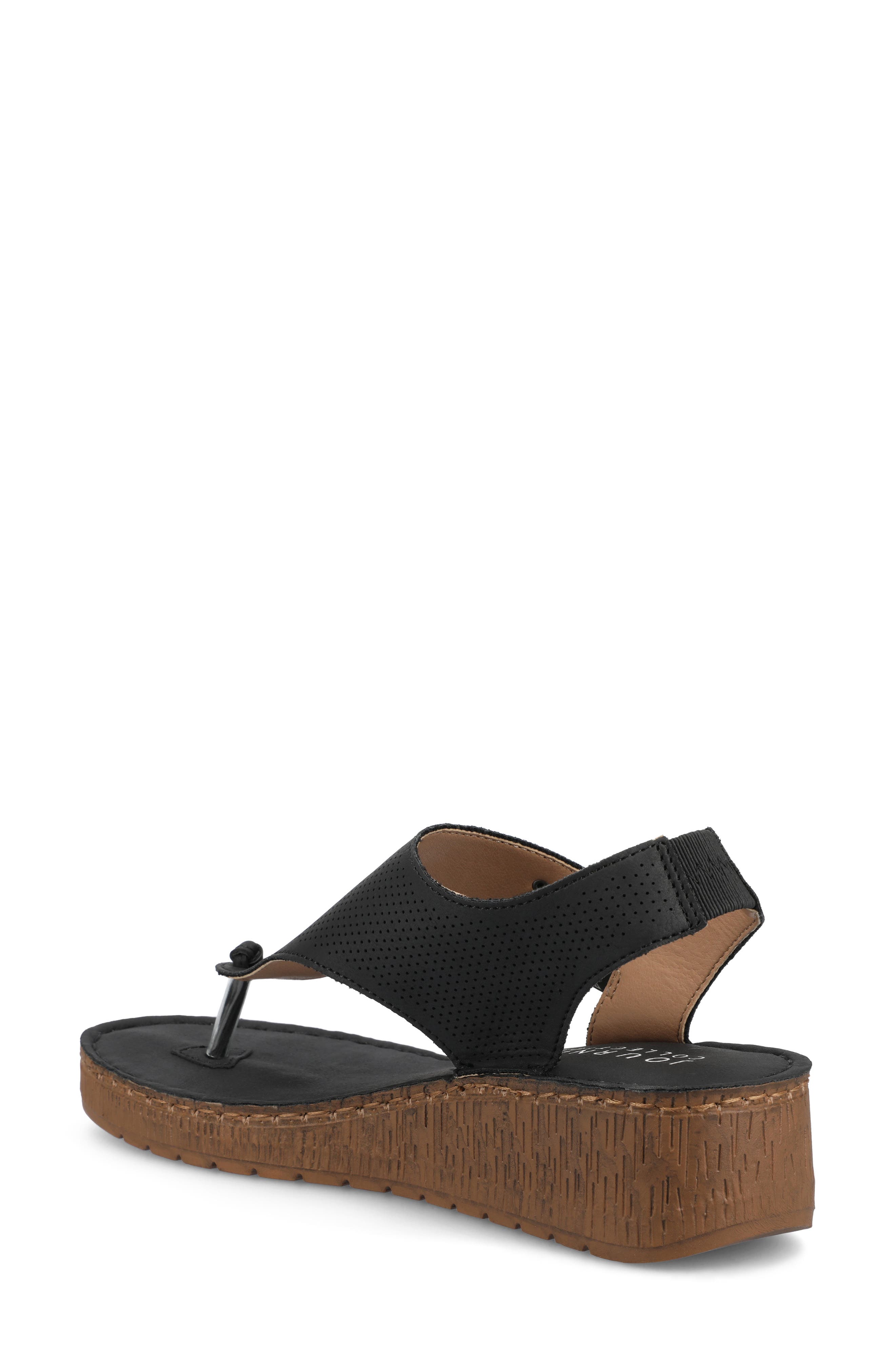Journee Collection JOURNEE Mckell Wedge Sandal, Alternate, color, Black