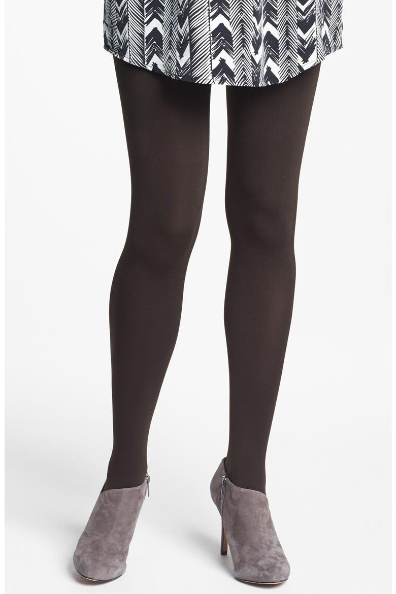 'Super Opaque' Control Top Tights, Main, color, CHOCOLATE BROWN