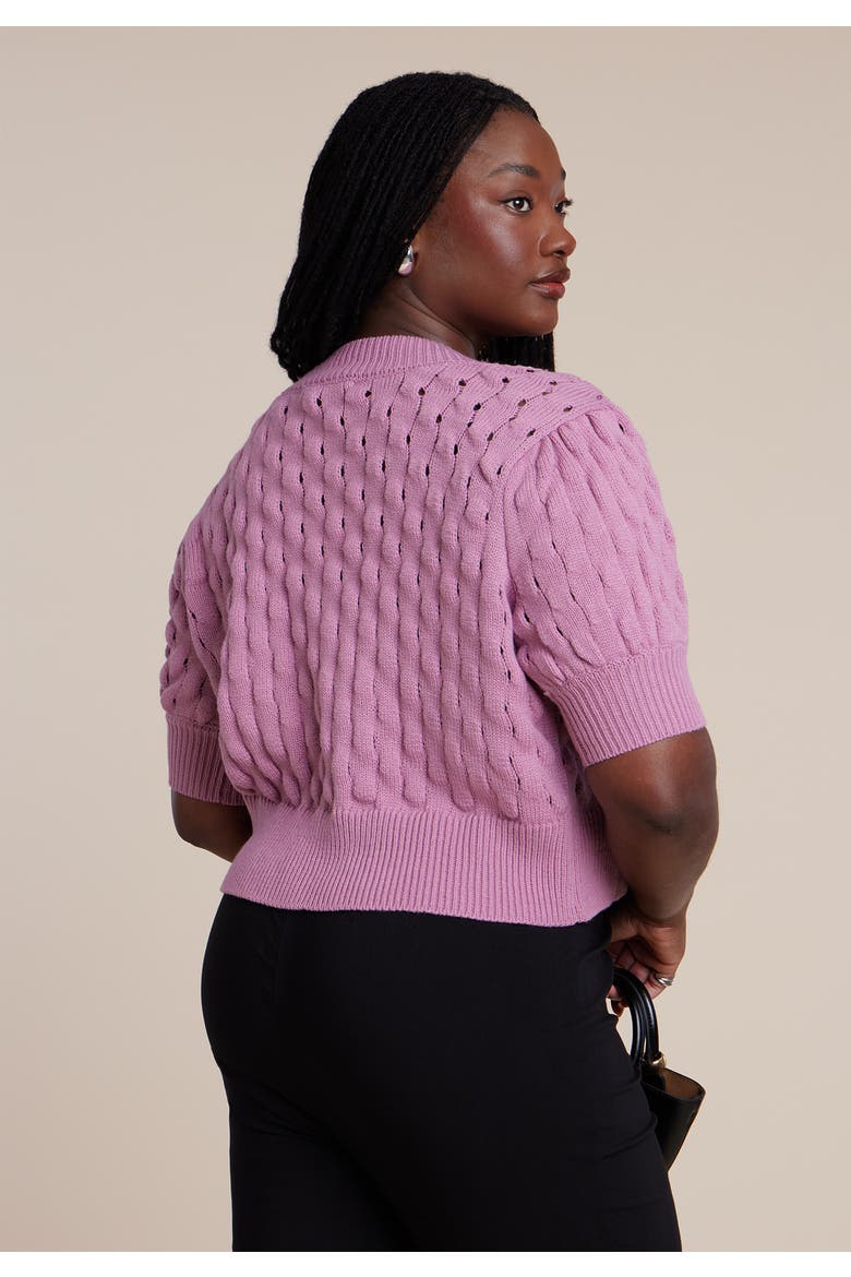 Bubble Stitch Sweater, Alternate, color, MAUVE ORCHID