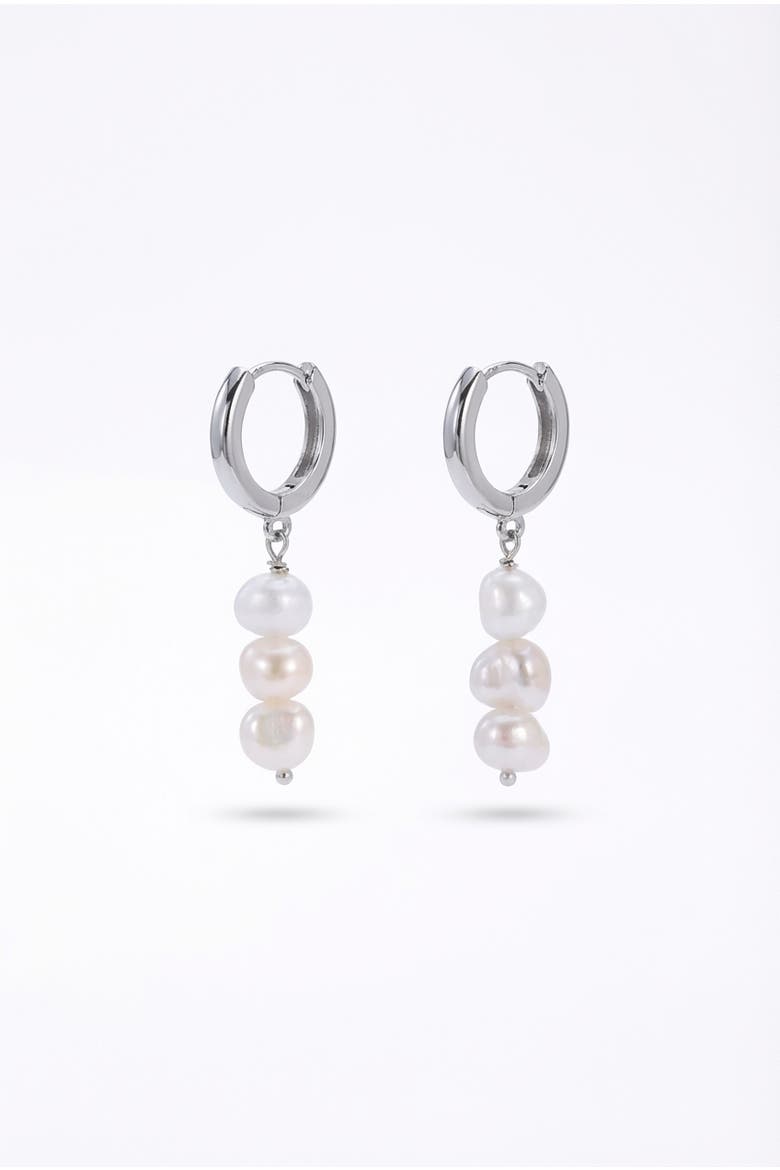 Freshwater Pearl Silver Plated Necklace And Earring Set, Alternate, color, Silver Plated / White Pearl