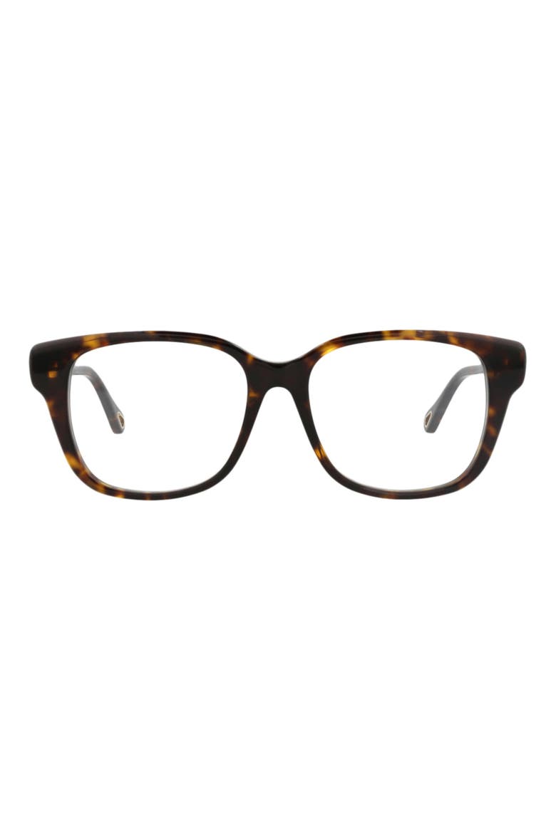 53mm Square Optical Glasses, Main, color, HAVANA HAVANA TRANSPARENT