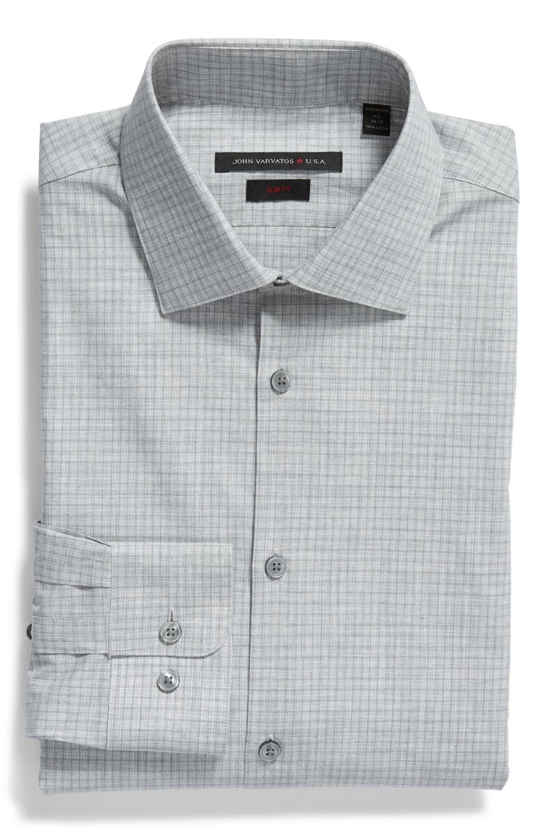 John Varvatos Star USA Slim Fit Check Dress Shirt, Alternate, color,