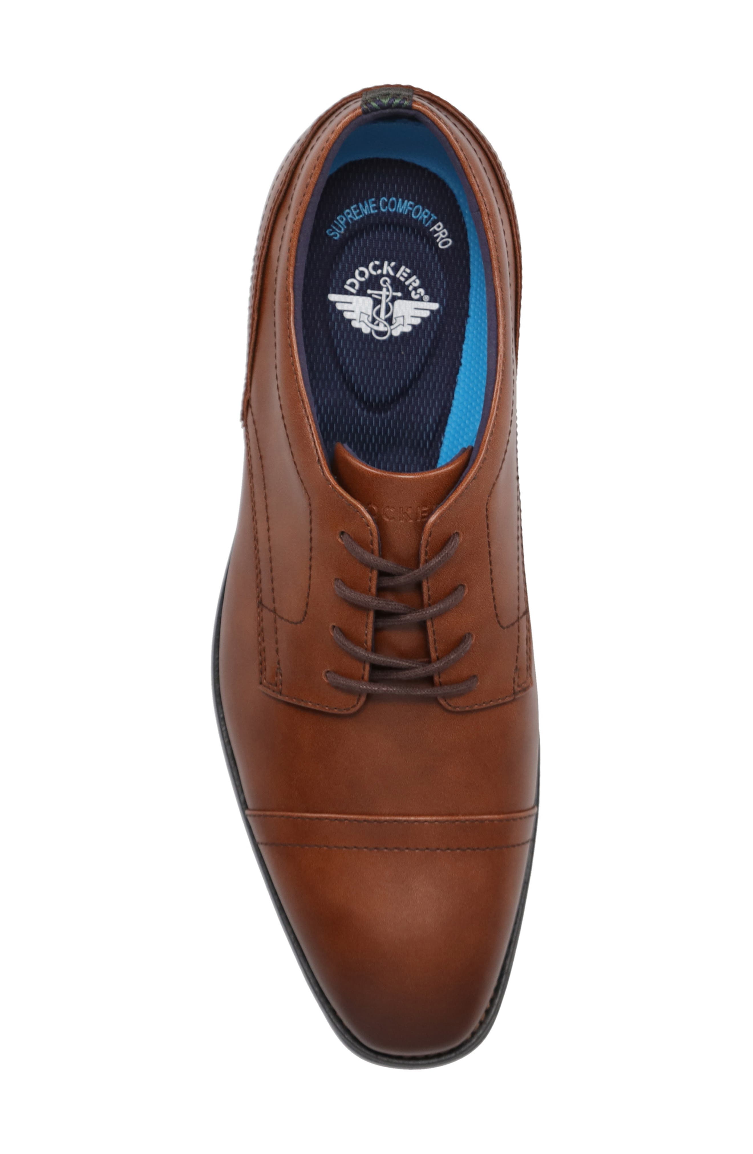 Boden Faux Leather Cap Toe Oxford, Alternate, color, COGNAC