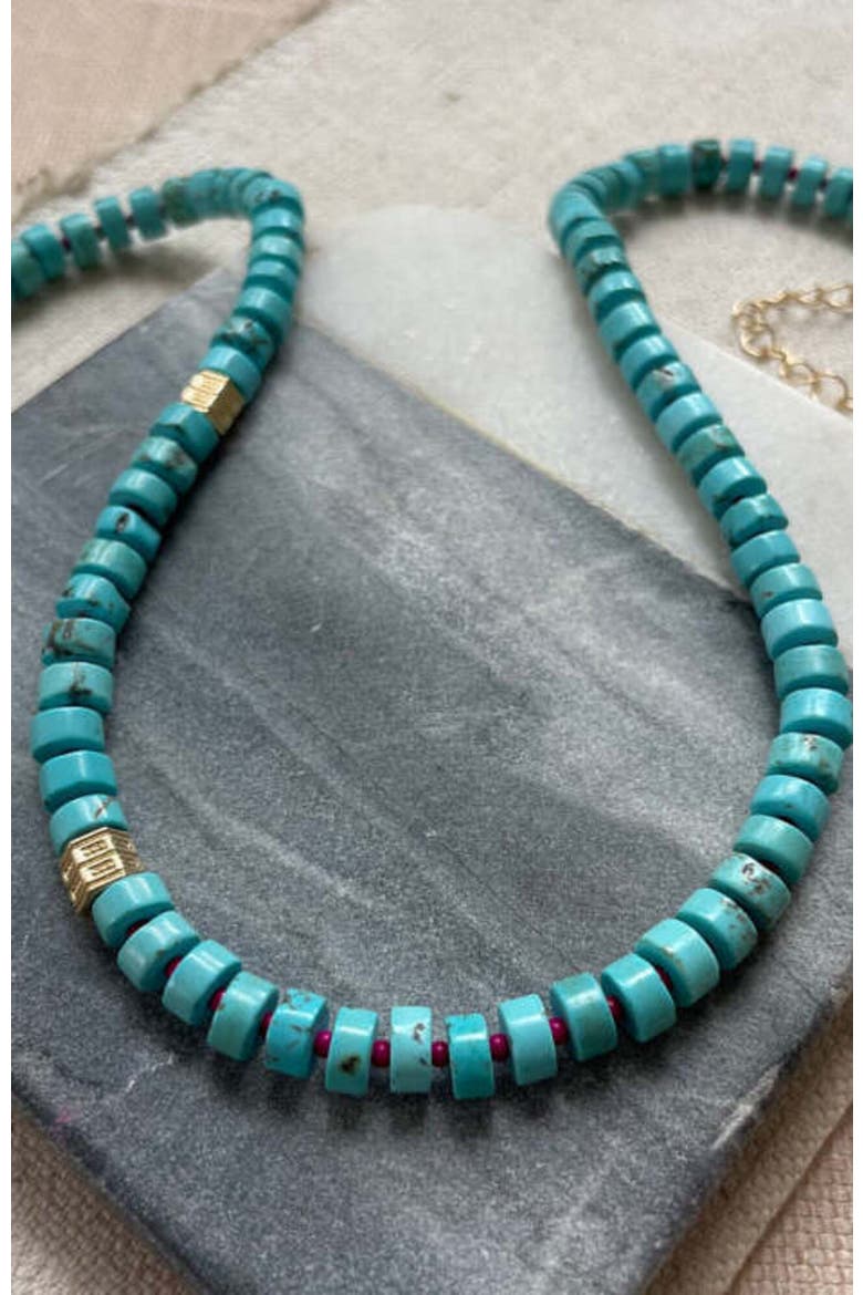 All You Need is Love Gemstone Turquoise Necklace, Alternate, color, Blue